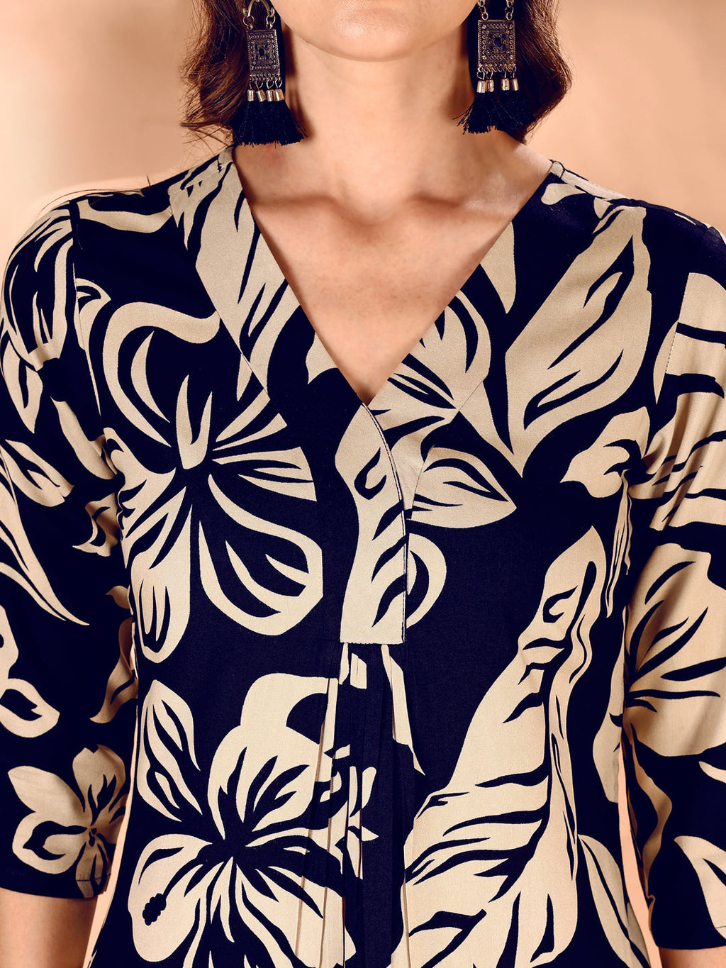 Botanical Printed Co Ords Set, Navy Blue - Hiral Fashion | Grocsy