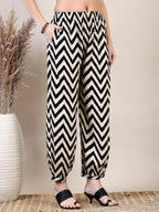 Ethnic Motifs Printed Afghani Pant Co-Ords, Black - Hiral Fashion | Grocsy