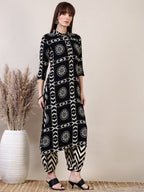 Ethnic Motifs Printed Afghani Pant Co-Ords, Black - Hiral Fashion | Grocsy