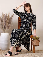 Ethnic Motifs Printed Afghani Pant Co-Ords, Black - Hiral Fashion | Grocsy