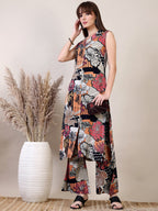 Floral Printed Co-Ords Set, Black - Hiral Fashion | Grocsy