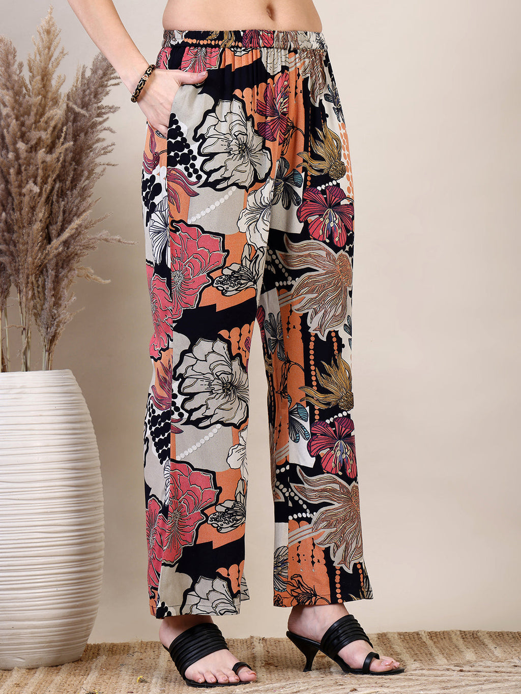 Floral Printed Co-Ords Set, Black - Hiral Fashion | Grocsy