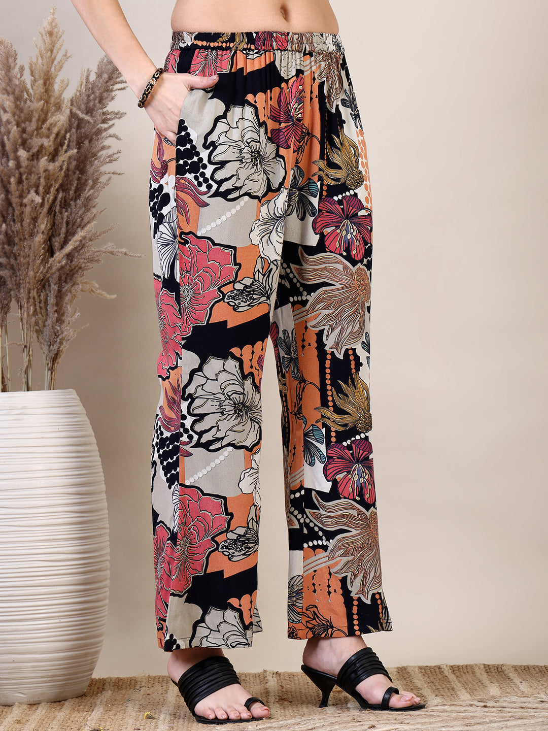 Floral Printed Co-Ords Set, Black - Hiral Fashion | Grocsy