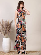 Floral Printed Co-Ords Set, Black - Hiral Fashion | Grocsy