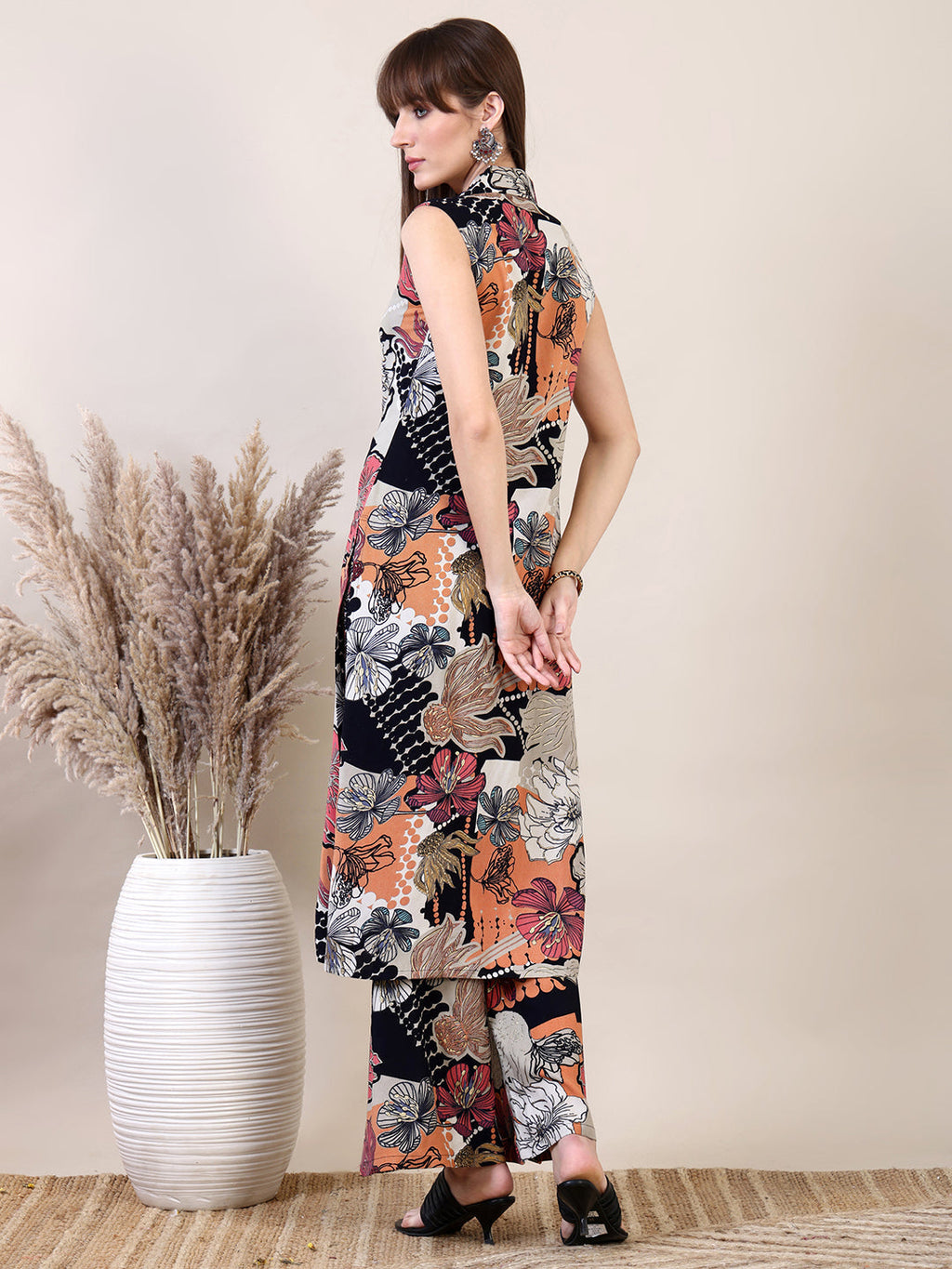 Floral Printed Co-Ords Set, Black - Hiral Fashion | Grocsy