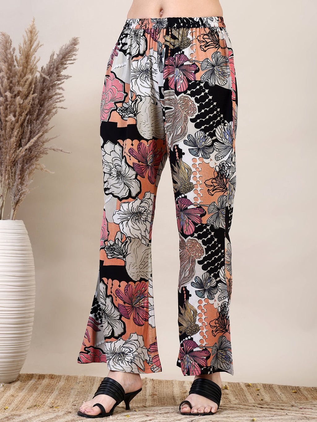 Floral Printed Co-Ords Set, Navy Blue - Hiral Fashion | Grocsy