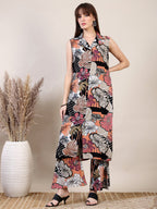 Floral Printed Co-Ords Set, Navy Blue - Hiral Fashion | Grocsy