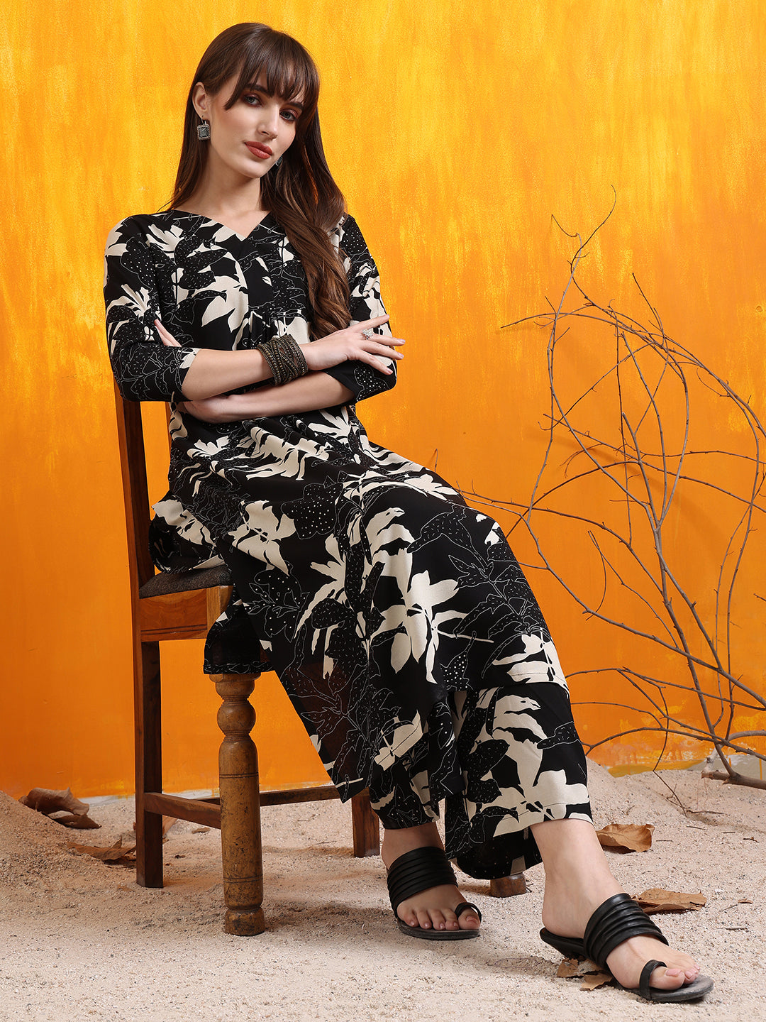 Floral Printed Co-Ords, Black - Hiral Fashion | Grocsy