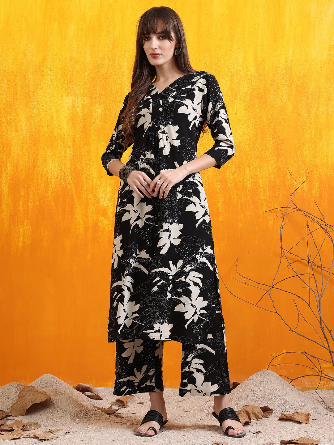 Floral Printed Co-Ords, Black - Hiral Fashion | Grocsy