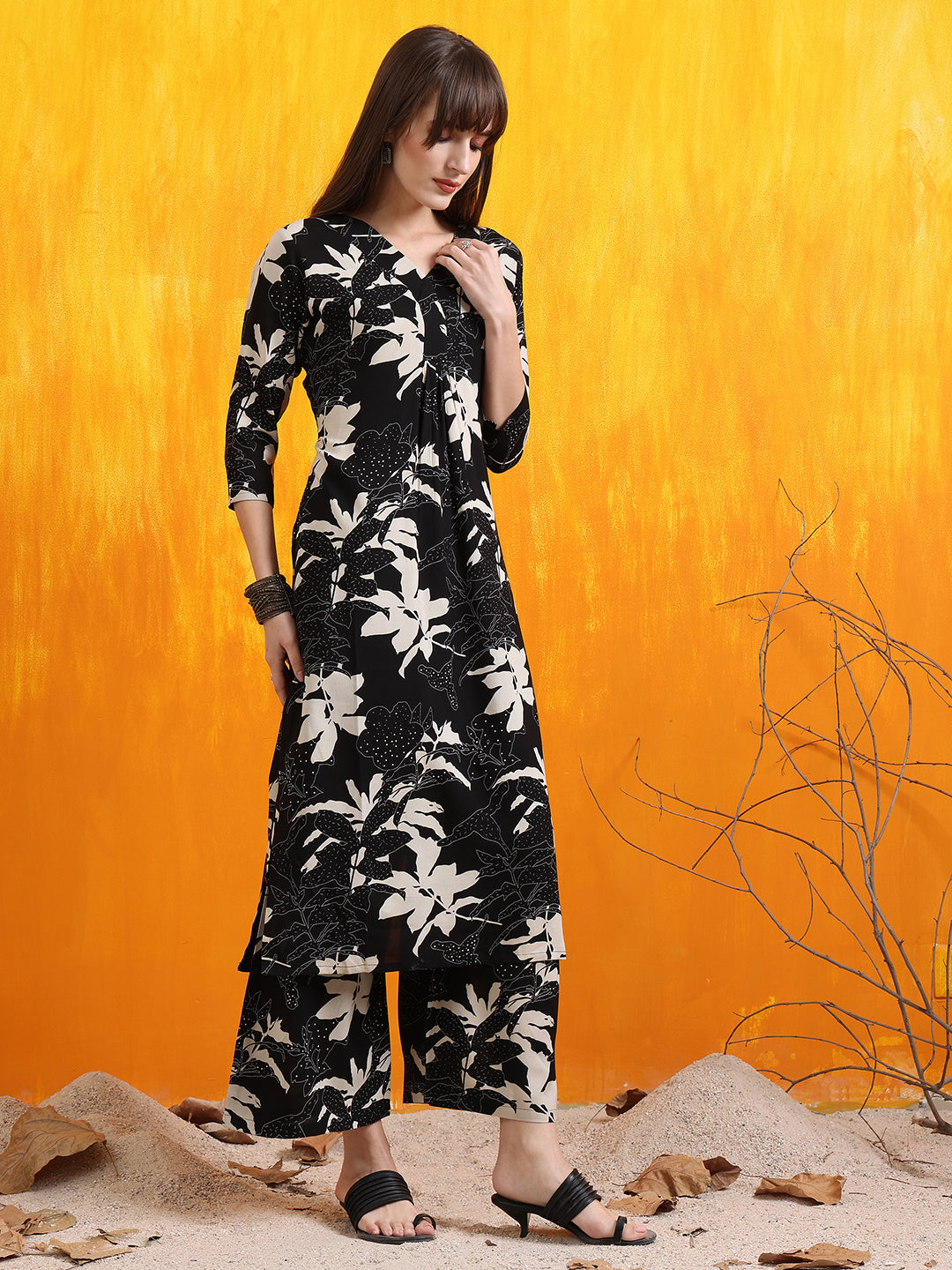 Floral Printed Co-Ords, Black - Hiral Fashion | Grocsy