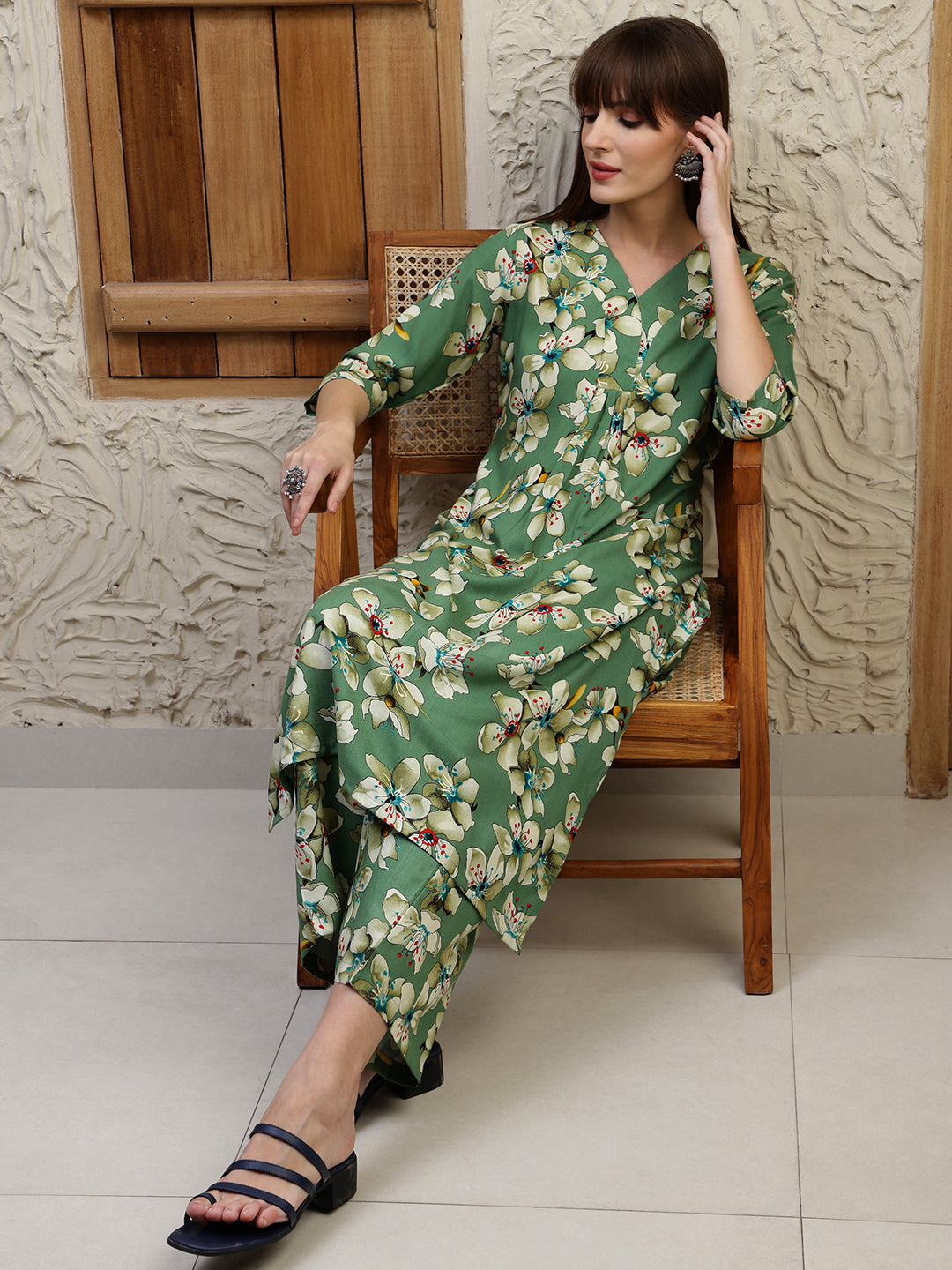 Floral Printed Co-Ords, Green - Hiral Fashion | Grocsy