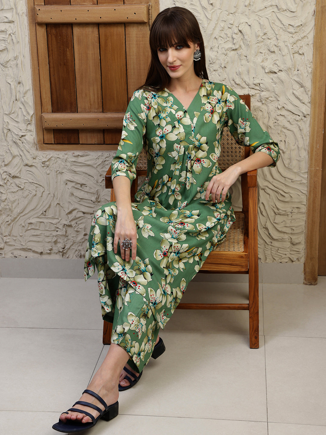 Floral Printed Co-Ords, Green - Hiral Fashion | Grocsy