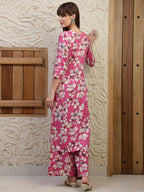 Floral Printed Co-Ords, Pink - Hiral Fashion | Grocsy