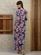 Floral Printed Co-Ords, Purple - Hiral Fashion | Grocsy