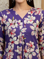 Floral Printed Co-Ords, Purple - Hiral Fashion | Grocsy