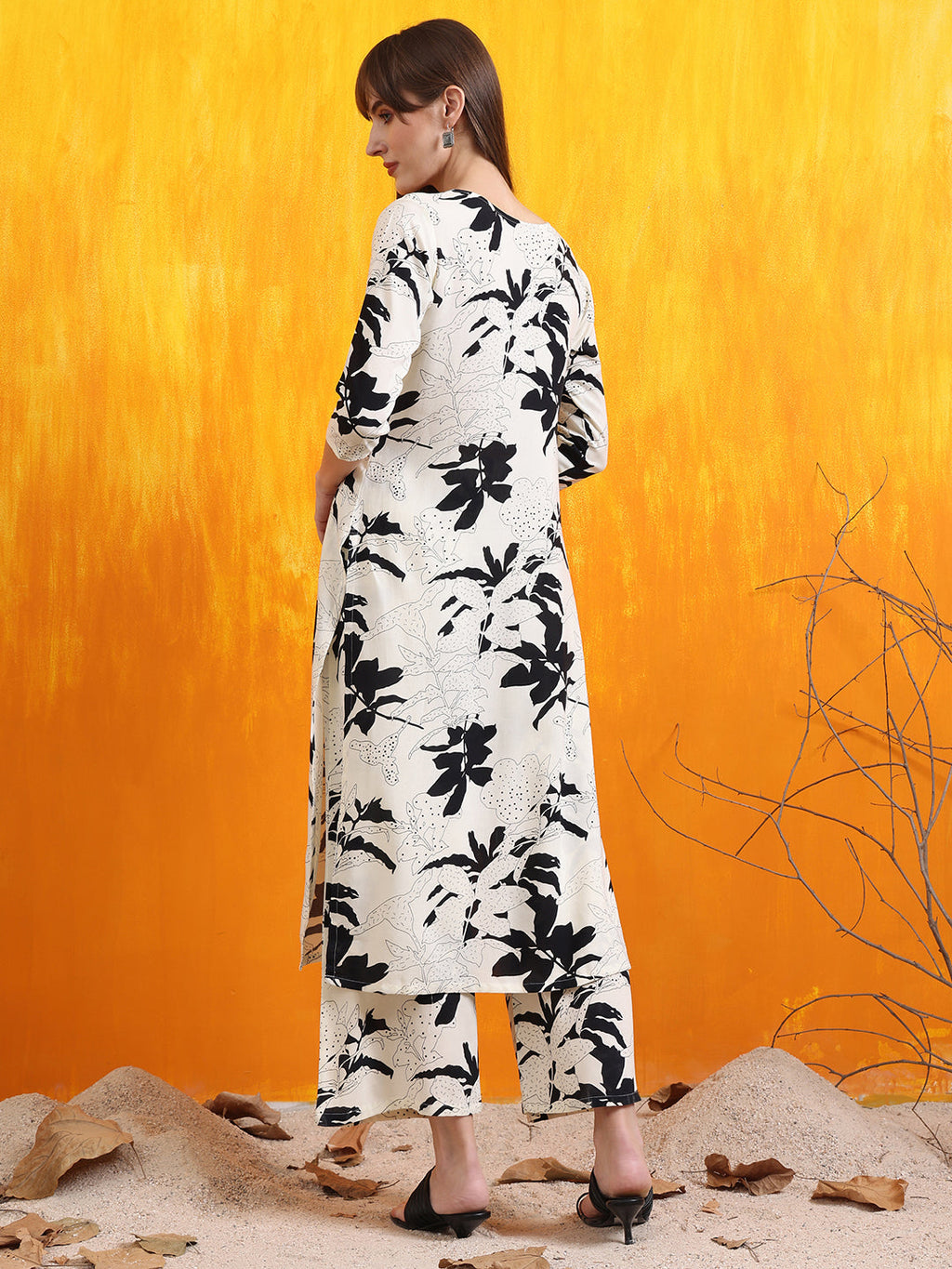 Floral Printed Co-Ords, White - Hiral Fashion | Grocsy