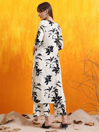 Floral Printed Co-Ords, White - Hiral Fashion | Grocsy
