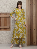 Floral Printed Co-Ords, Mustard - Hiral Fashion | Grocsy