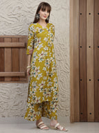 Floral Printed Co-Ords, Mustard - Hiral Fashion | Grocsy