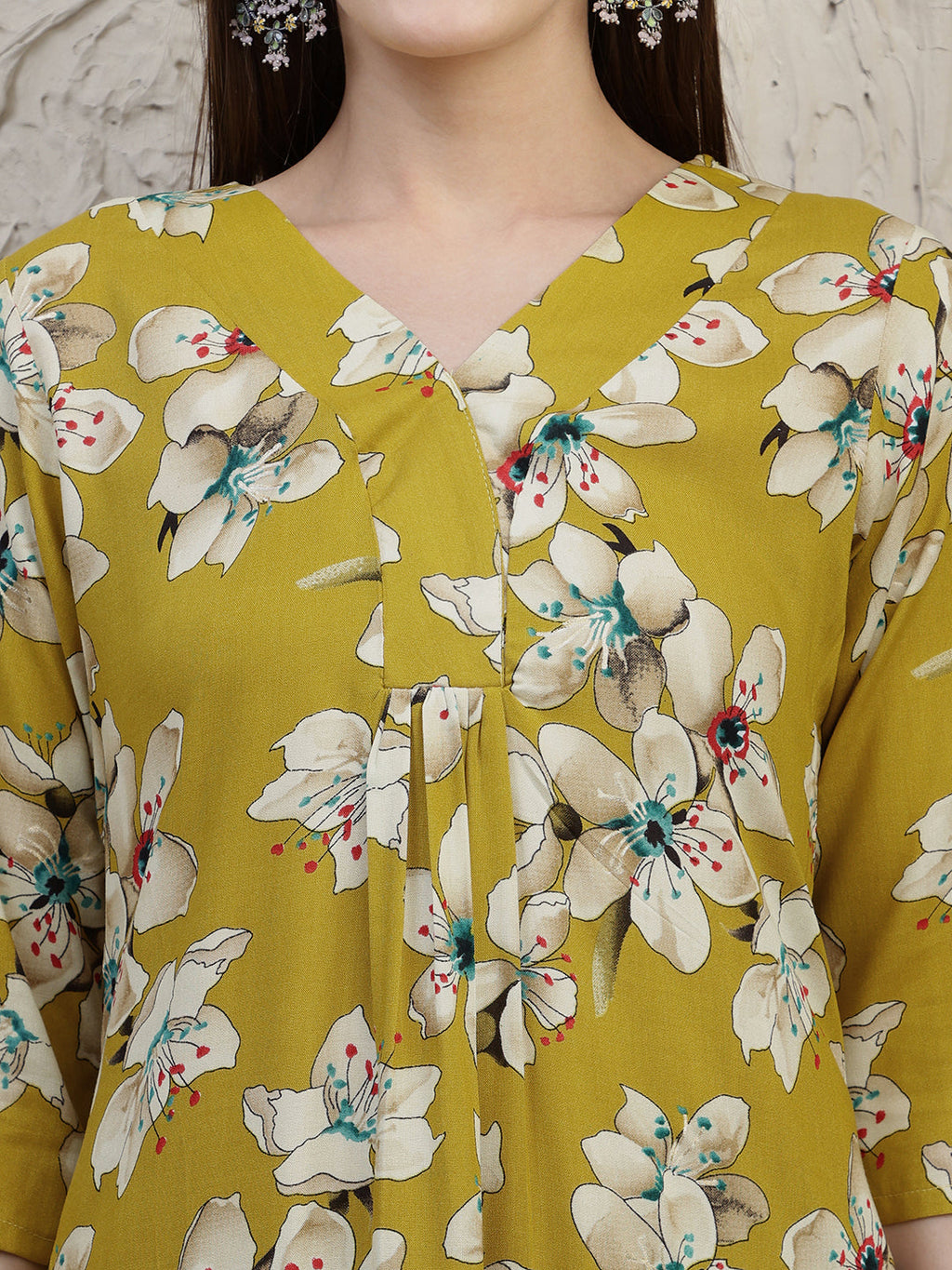 Floral Printed Co-Ords, Mustard - Hiral Fashion | Grocsy