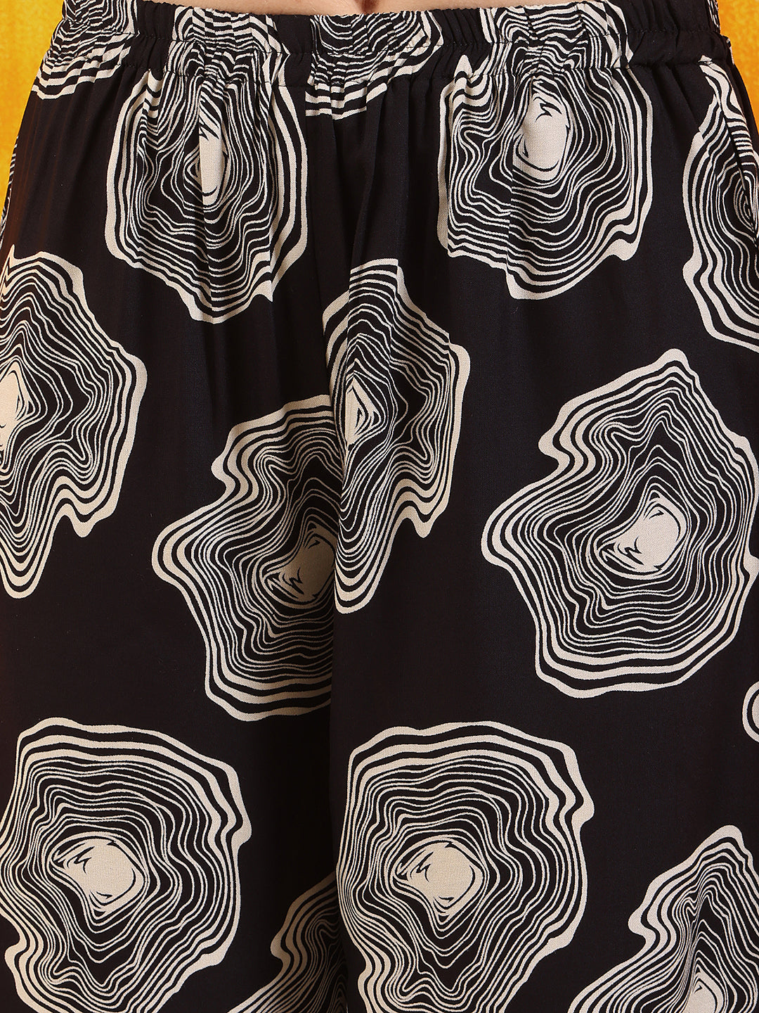 Embroidered & Floral Printed Kurta With Palazzo Co-Ords Set, Black - Hiral Fashion | Grocsy