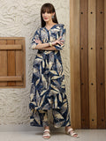 Versatile Printed Co-Ords, Navy Blue - Hiral Fashion | Grocsy