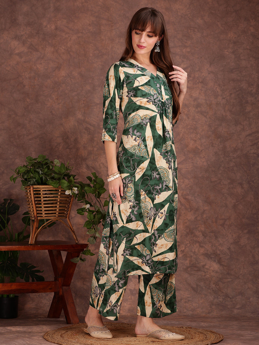 Versatile Printed Co-Ords, Green - Hiral Fashion | Grocsy