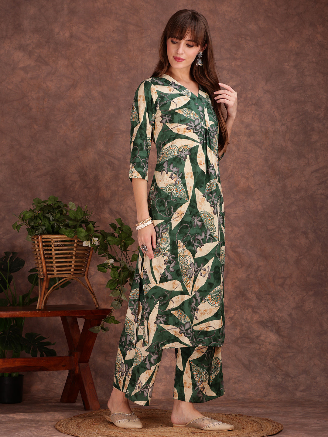 Versatile Printed Co-Ords, Green - Hiral Fashion | Grocsy