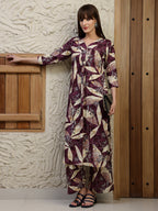 Versatile Printed Co-Ords, Purple - Hiral Fashion | Grocsy