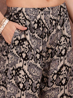 Ethnic Motifs Printed Lace Detailing Kurta And Palazzo, Black - Hiral Fashion | Grocsy