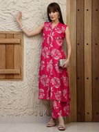 Botanical Printed Co Ords Set, Pink - Hiral Fashion | Grocsy