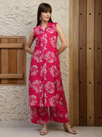 Botanical Printed Co Ords Set, Pink - Hiral Fashion | Grocsy