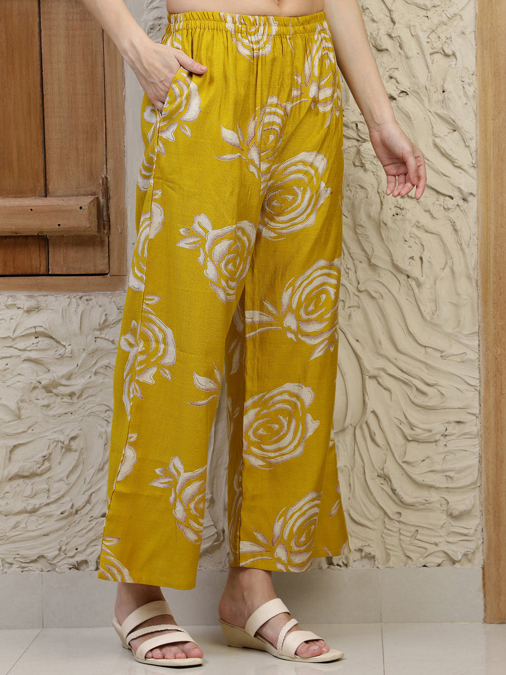 Botanical Printed Co Ords Set, Mustard - Hiral Fashion | Grocsy