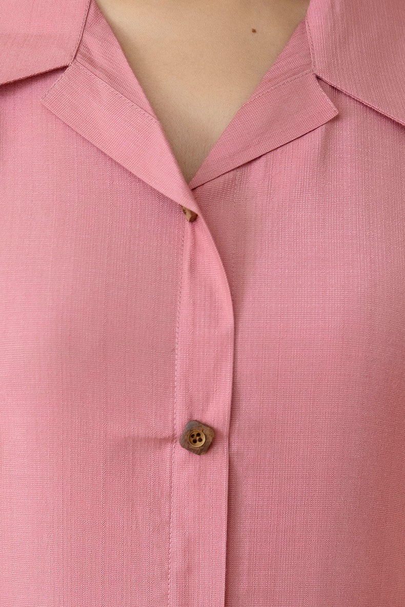 Shirt Style Kurta With Palazzo, Pink - Hiral Fashion | Grocsy