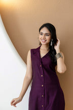 Shirt Style Kurta With Palazzo, Purple - Hiral Fashion | Grocsy
