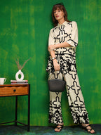 Versatile Printed Co-Ords, Cream - Hiral Fashion | Grocsy