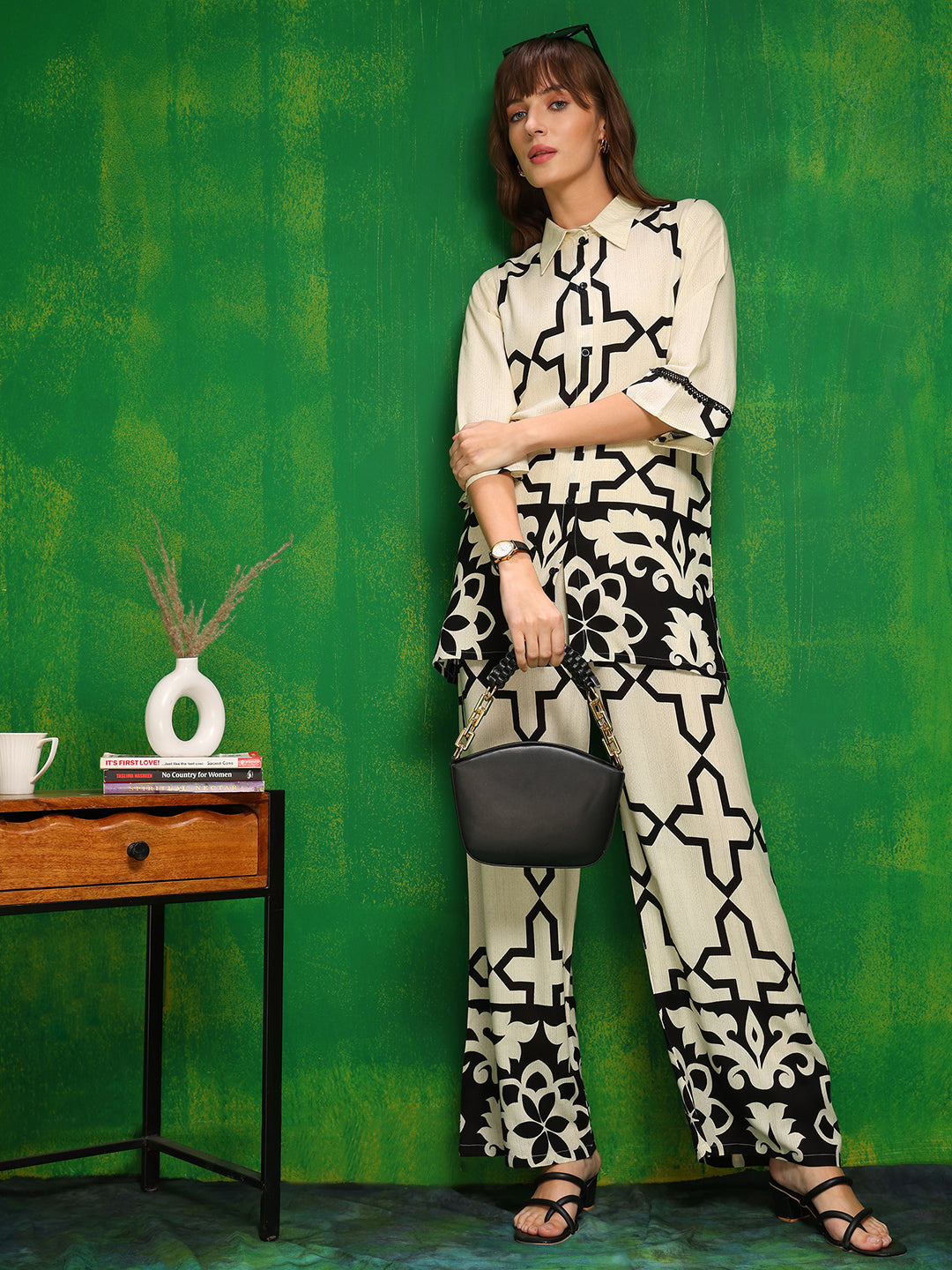 Versatile Printed Co-Ords, Cream - Hiral Fashion | Grocsy