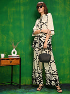 Versatile Printed Co-Ords, Cream - Hiral Fashion | Grocsy