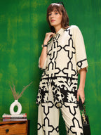 Versatile Printed Co-Ords, Cream - Hiral Fashion | Grocsy