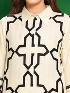Versatile Printed Co-Ords, Cream - Hiral Fashion | Grocsy