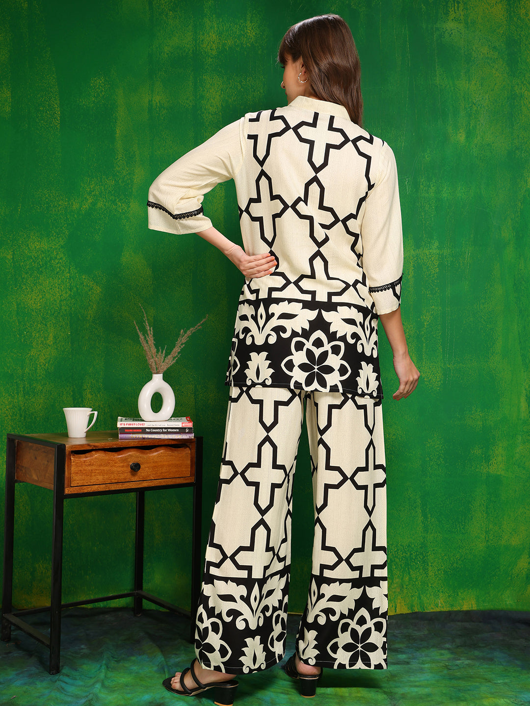 Versatile Printed Co-Ords, Cream - Hiral Fashion | Grocsy