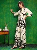 Versatile Printed Co-Ords, Cream - Hiral Fashion | Grocsy