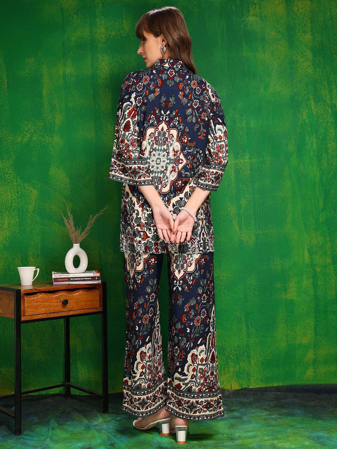 Versatile Printed Co-Ords, Navy Blue - Hiral Fashion | Grocsy
