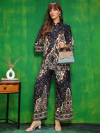 Versatile Printed Co-Ords, Navy Blue - Hiral Fashion | Grocsy