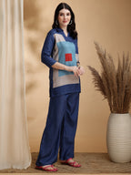 Colour Blocked Co-Ords, Blue - Hiral Fashion | Grocsy