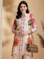 Floral Prints Co-Ords, Beige - Hiral Fashion | Grocsy