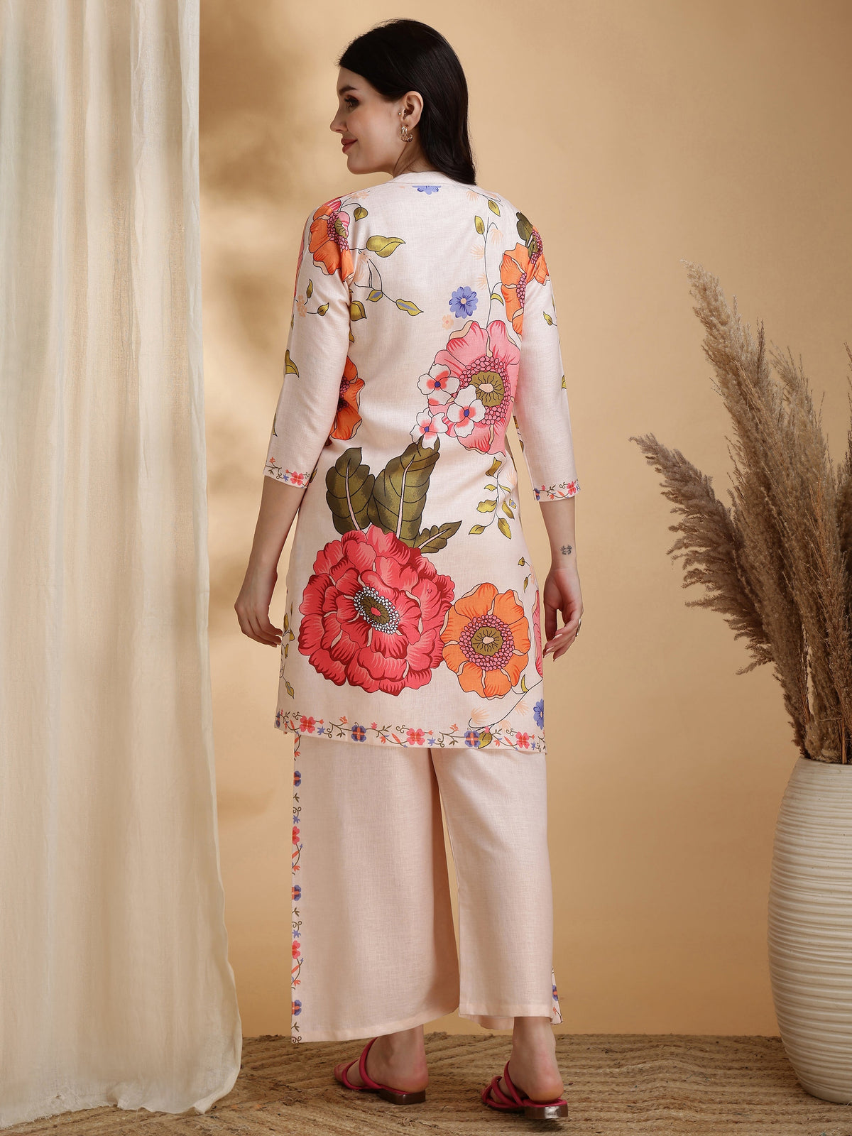 Floral Prints Co-Ords, Beige - Hiral Fashion | Grocsy