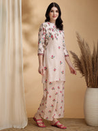 Floral Prints Co-Ords, Beige - Hiral Fashion | Grocsy
