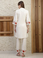 Placement Embroidered Co Ords, Cream - Hiral Fashion | Grocsy