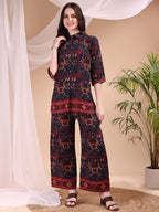 Printed Versatile Co-Ords, Navy Blue - Hiral Fashion | Grocsy